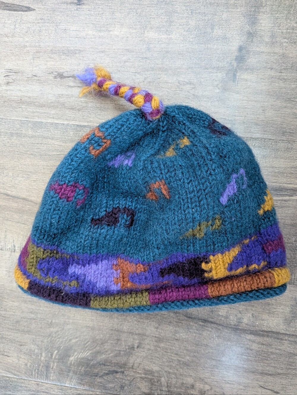 Lost Horizons Handknit 100% Wool Fleece Lined Beanie Hat